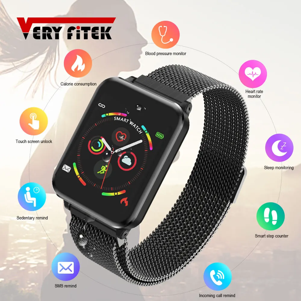 VERYFiTEK AW6 Смарт-часы для женщин и мужчин водонепроницаемый фитнес-трекер пульсометр Монитор артериального давления Smartwatch PK P68 P70 P80 B57