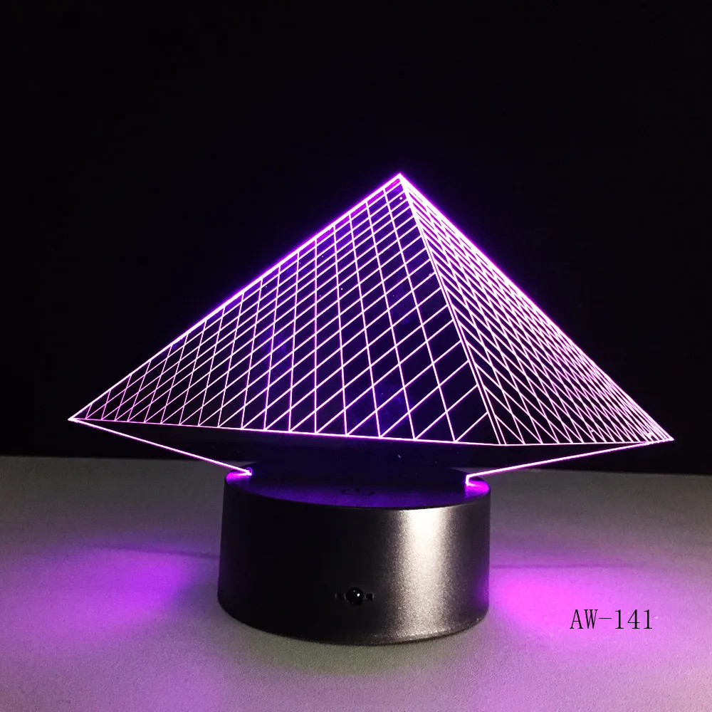1 шт. 3D цветная перезаряжаемая модель пирамиды светодиодный Ночной светильник