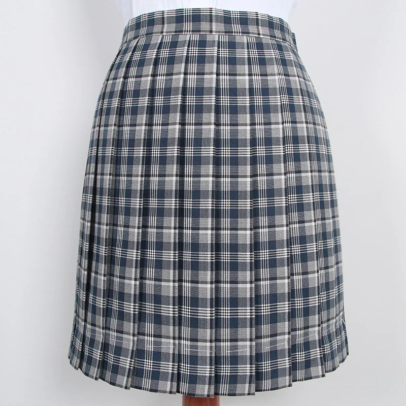 

Милая женская сине-серая клетчатая юбка JK японская школьная форма для девочек короткая плиссированная юбка А-силуэта галстук-бабочка в стиле преппи