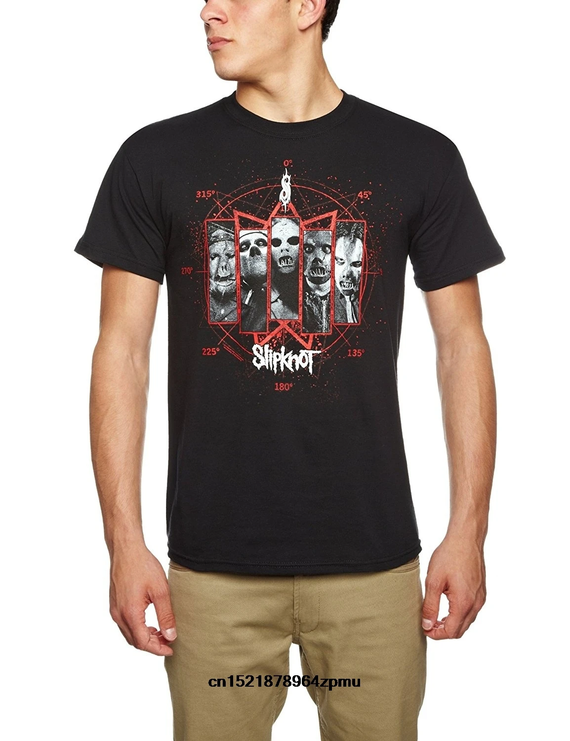 Мужская футболка Slipknot Paul серый черный круглый воротник Модные Топы для мужчин