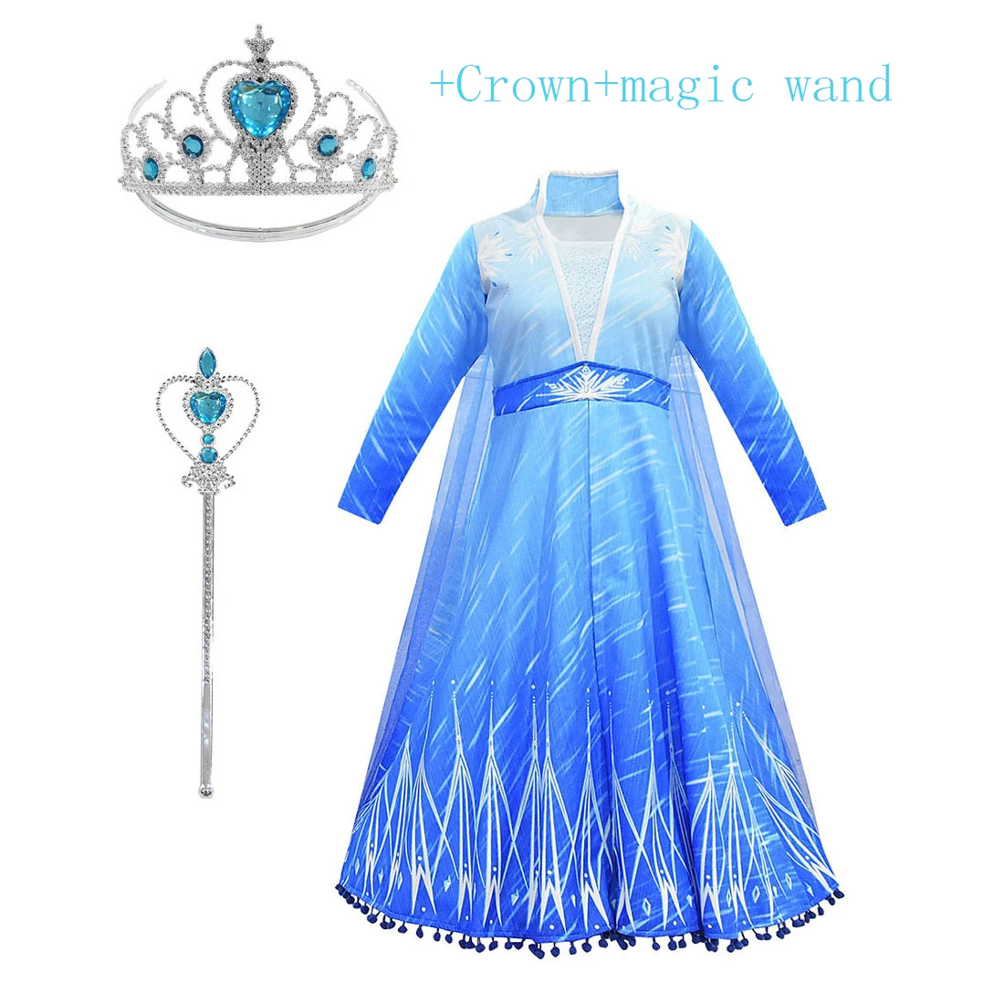 Новинка Детское платье принцессы для девочек Платье с длинными рукавами