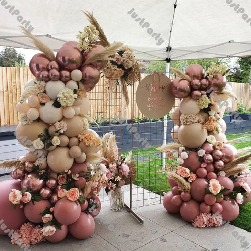 DIY Kit de arco de guirnalda de globos rosa polvoriento doble decoraci&oacute;n de boda globos desnudos dobles suministros de fiesta de compromiso de despedida de soltera-1