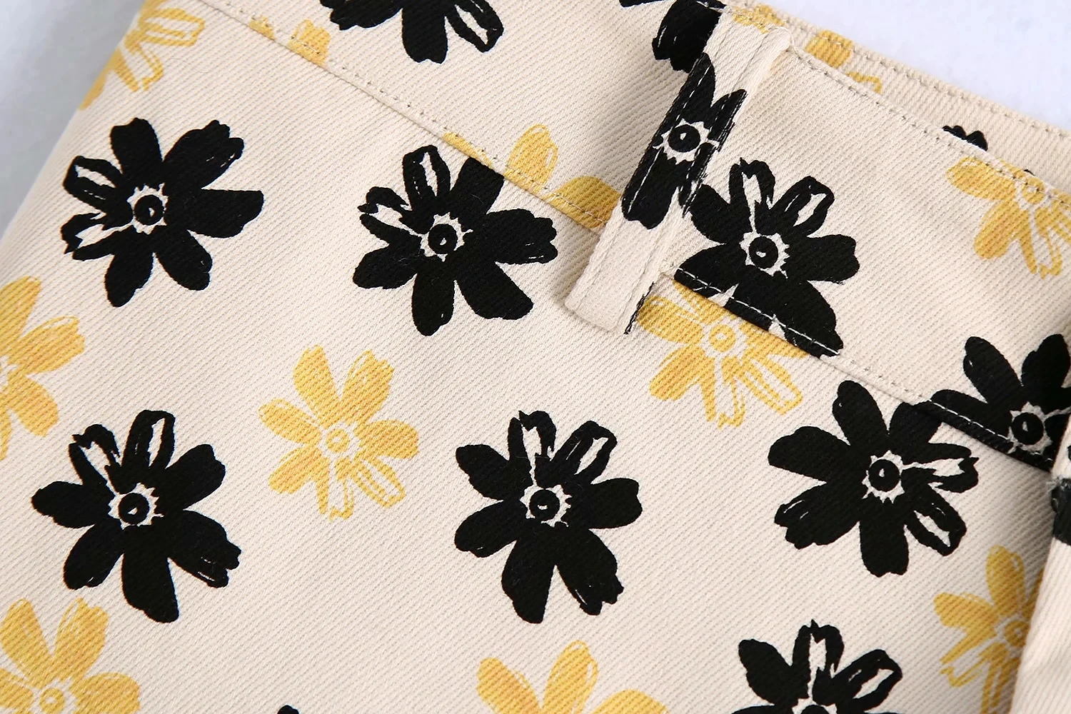 

2021 summer daisy Flower Print High Waist Baggy Pants Women Casual Boho Wide Leg Pants Streetwear Korean Fashion Trousers