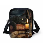 Забавная женская сумка через плечо с 3D принтом черного кота, женские сумки через плечо, модные сумки-мессенджеры через плечо для девочек-подростков, женская сумка