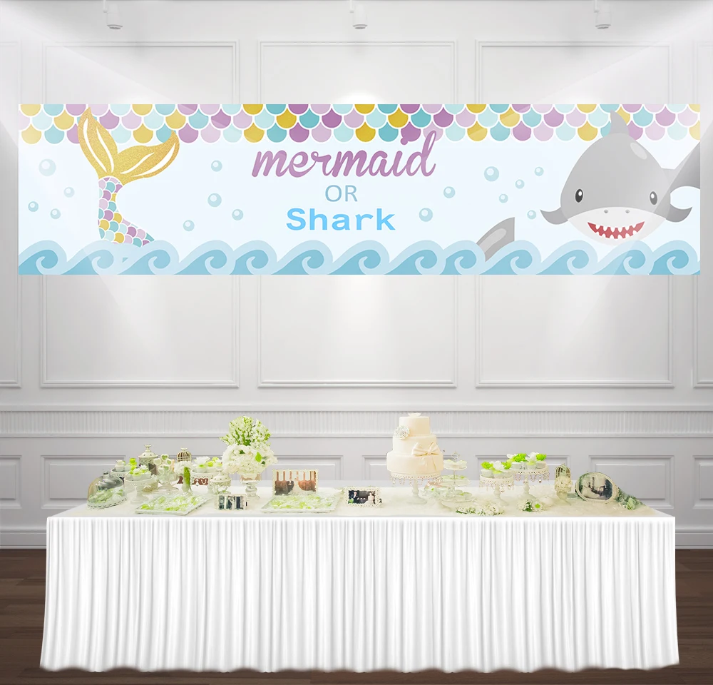 Фон для фотографирования мальчиков и девочек с изображением русалки или акулы X