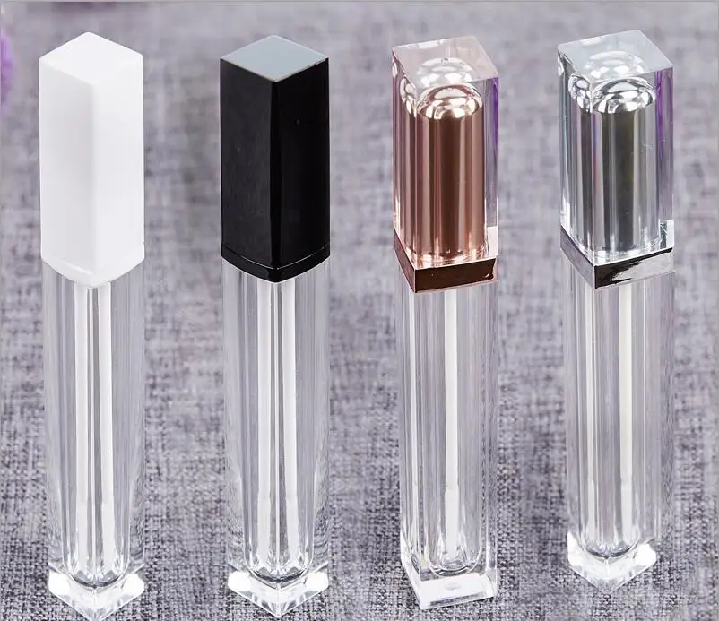 40pcs 7ML Top Grade Rose Gold Empty Lip Gloss Tube Square Silver Refillable Bottles Plastic Liquid Lipstick Container - купить по