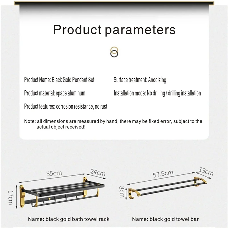 

Scandinavian style luxury bathroom wall towel bar