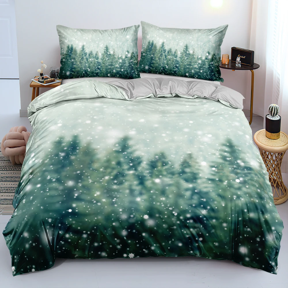 

3D Custom Design Bed Linen Marry Christmas Bedding Sets Gray Comforter/Quilt/Duvet Cover 200x200 King Queen Single Bedspreads