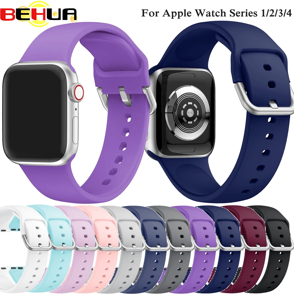 Ремешок из чистого силикона для apple Watch band 42 мм 38 Series 1/2/3 ремешок на запястье iwatch bands