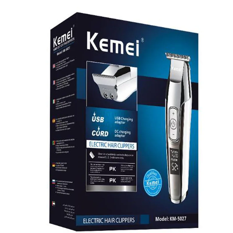 

Kemei hair clipper KM-5027 electric hair clipper LCD display oil head scissors carving hair clipper