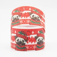 16 75 mm christmas theme snowflake dog printed grosgrain ribbon diy handmade materials hair accessories wedding gift wrap tape