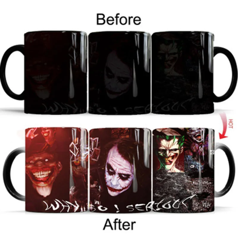 Новинка 2020 1 шт. кофейные кружки Magic Joker 350 мл 4 стиля с изменением цвета чашки для