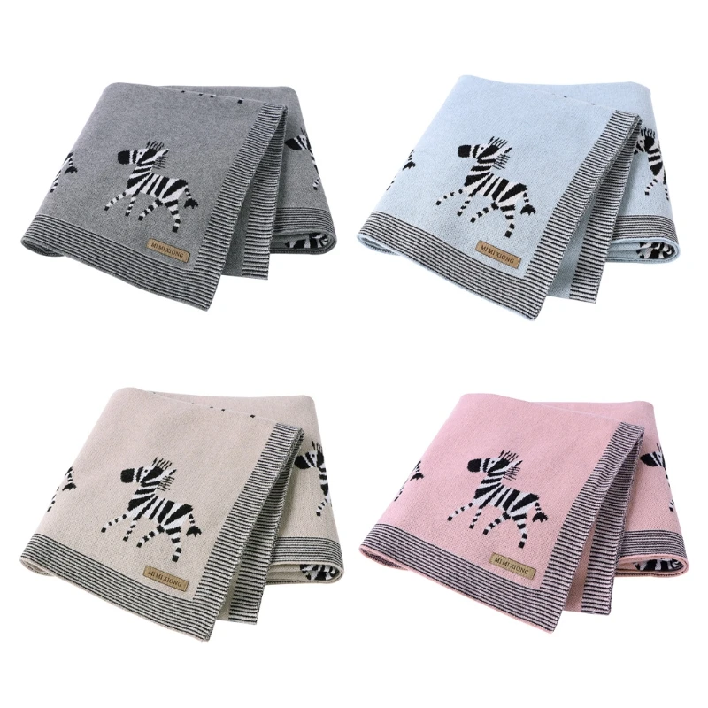 

Baby Blankets Swaddle Wrap Cotton Knitted Newborn Stroller Bedding Sleeping Covers 100*80cm Lovely Zebra Toddler Infant Month Bl