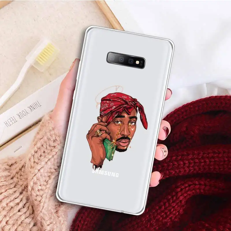

American Rapper 2pac Phone Case Transparent For Samsung Galaxy A 71 21s S note 8 9 10 plus 20 ultra