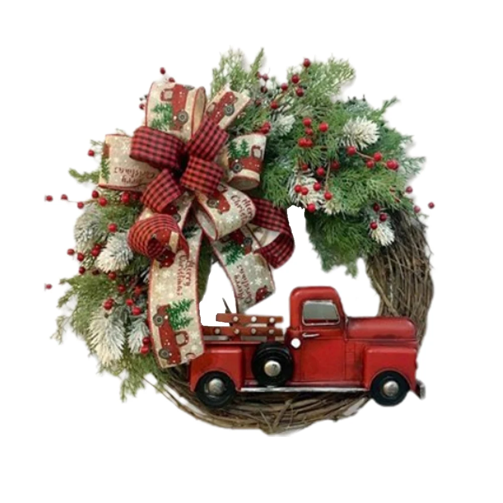 

Red Truck Christmas Wreath Fall Wreath For Front Door Decorations For Farmhouse Autumns Harvest Halloween Thanksgiving Pretty