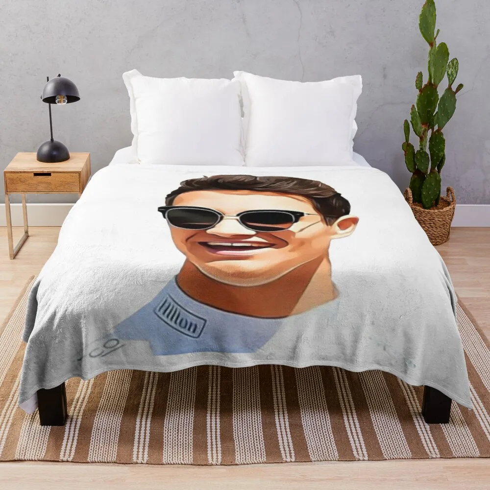

Lando Norris Pretty Face Soft Warm Coral Fleece Plush Throw Blanket Rug Piece Sofa Bed Knee blankets Boys Girls