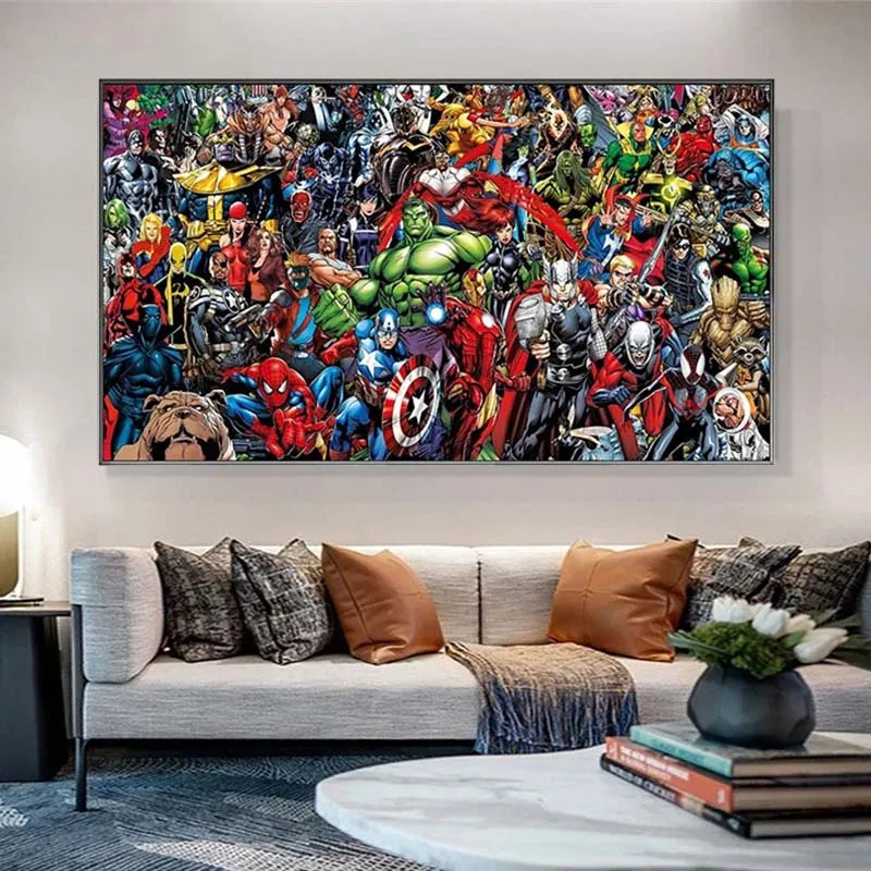 

Marvel Avengers Movie Posters Superhero Iron Man Figure Anime Canvas Paintings Prints Wall Art Pictures Room Home Decor Cuadro