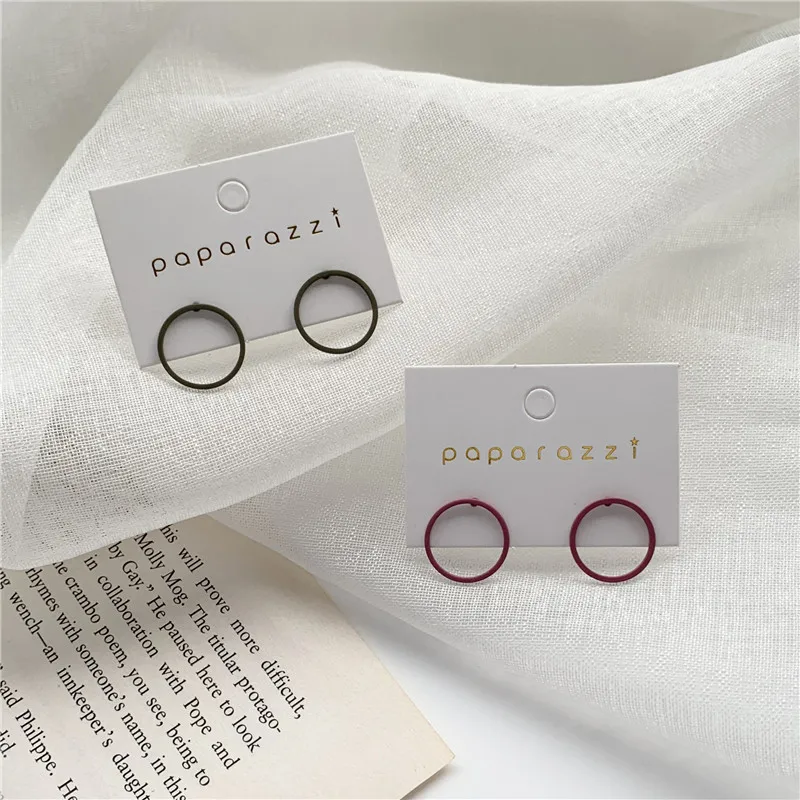 Женские простые серьги гвоздики в Корейском стиле элегантные круглые ретро