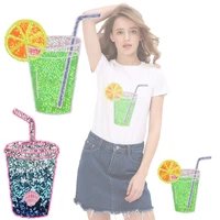 beverage cup sequin patch decals clothes diy ironing embroidered jacket t shirt back large applique sew on sequin patches decor