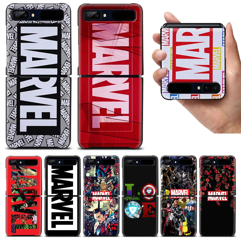 

Marvel logo cool Shockproof Cover for Samsung Galaxy Z Flip Flip3 5G Black Phone Case Shell Hard Fundas Coque Capa
