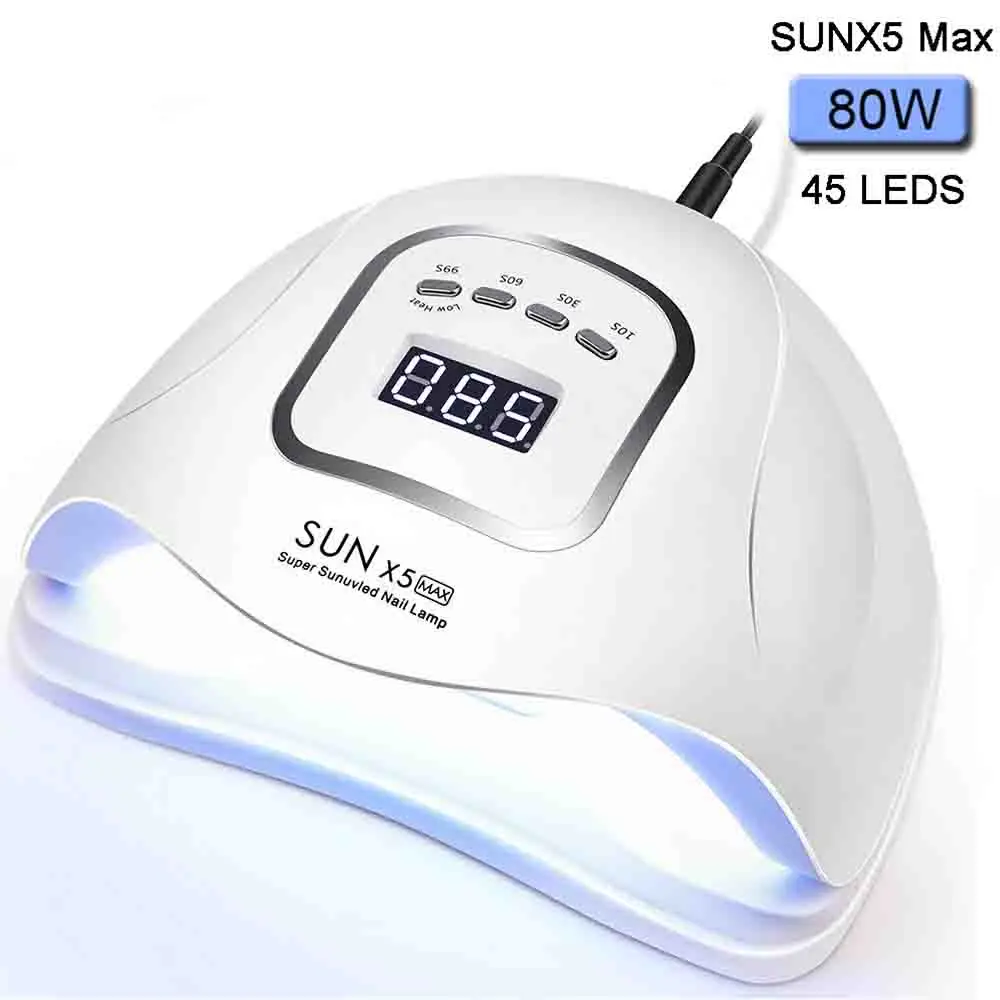 80 Вт SUNX5MAX УФ светодиодный светильник 45 шт. светодиодный Сушилка для ногтей для всех гель-лаков двойная мощность быстрая сушка с автоматическим датчиком маникюрная лампа для салона - Цвет: SUNX5MAX