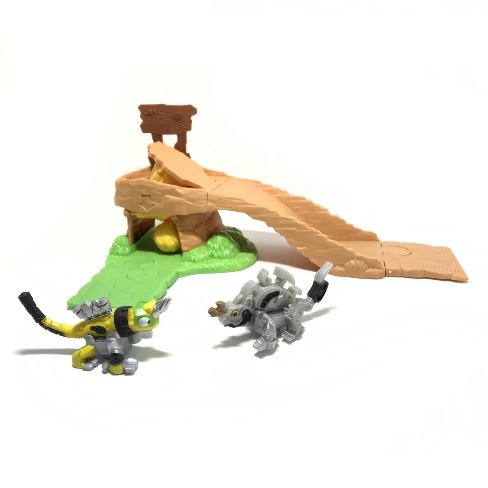 

Dinotrux Dinosaur Truck Dinosaur track Toy Car Multiple Scenes Can Assemble Children's Mini Dinosaur Model yellow track Toys