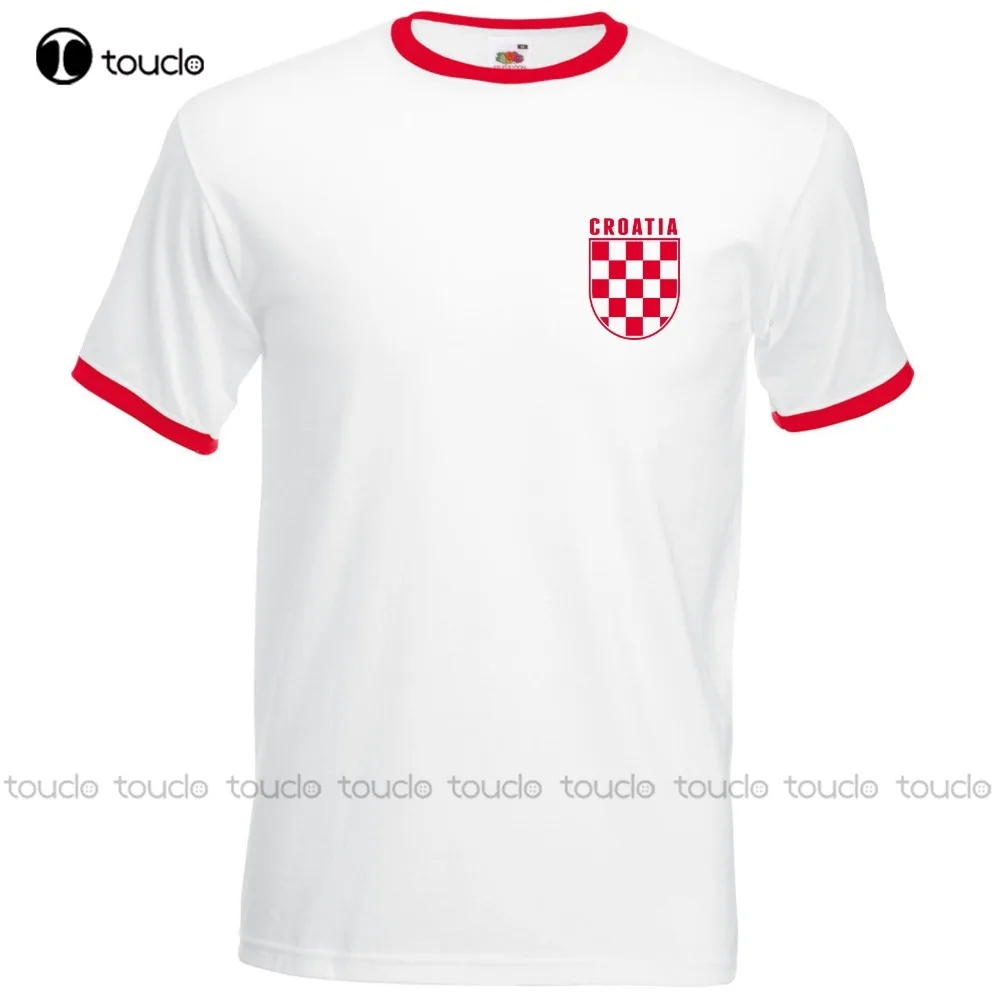 

Summer O-Neck Solid Color Loose Basic Retro Croatia Footballer T Shirt Croatian Vintage Check Men Fans Photo T Shirts Xs-5Xl