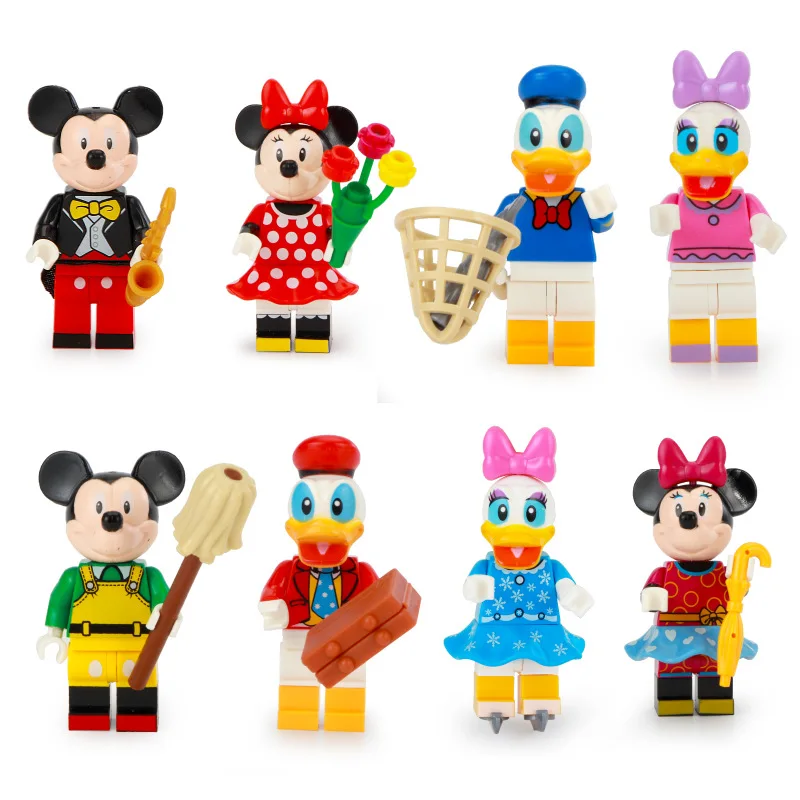 

Disney Princess Castle Building Blocks Cute Mickeyed Mouse Donalded Ducked Anime Figure Educational Toy For Children Best Gift