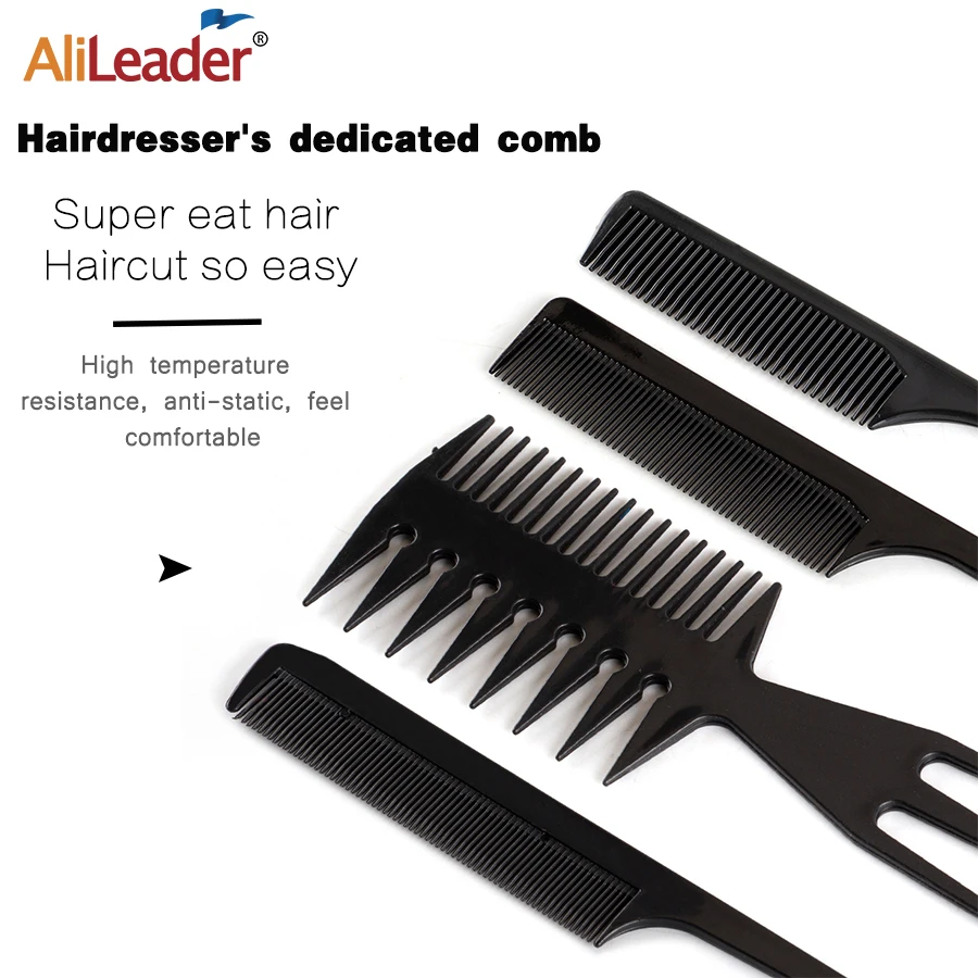 Набор парикмахерских гребней Alileader 10 шт./компл. Pro антистатические черные
