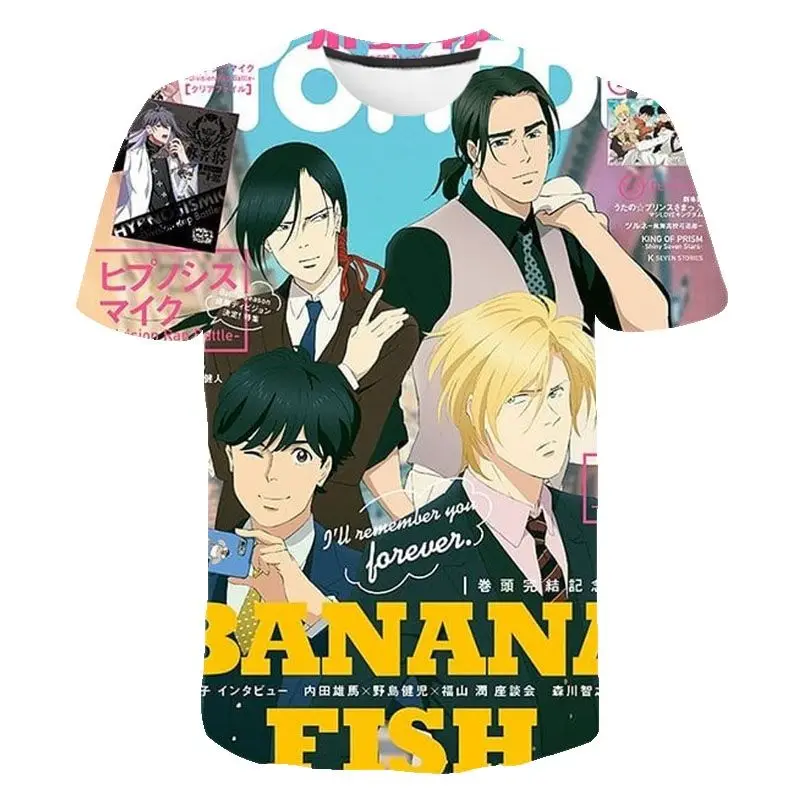 

3D Print Cartoon Anime Banana Fish T Shirt Men Women Children Summer Casual Short Sleeve Tee Tops Cool Tees