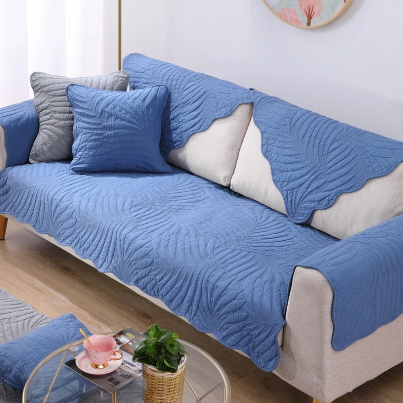 Sofa Cushion Cover Four Seasons Universal Cotton Fabric Couch Non-slip Slip Covers For Living Room Corner Sofas Towel | Дом и сад