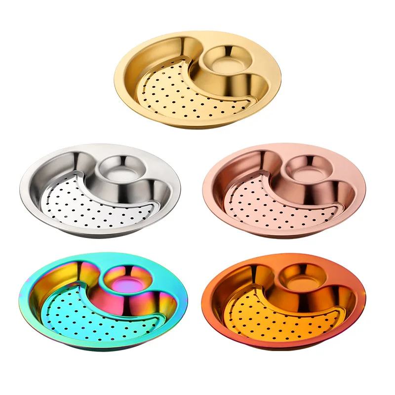

Breakfast Dinner Dishes Coloful Round Plate Food Snacks Sushi Steak Plate Eco-friendly Tableware for Kitchen Hotel Family School