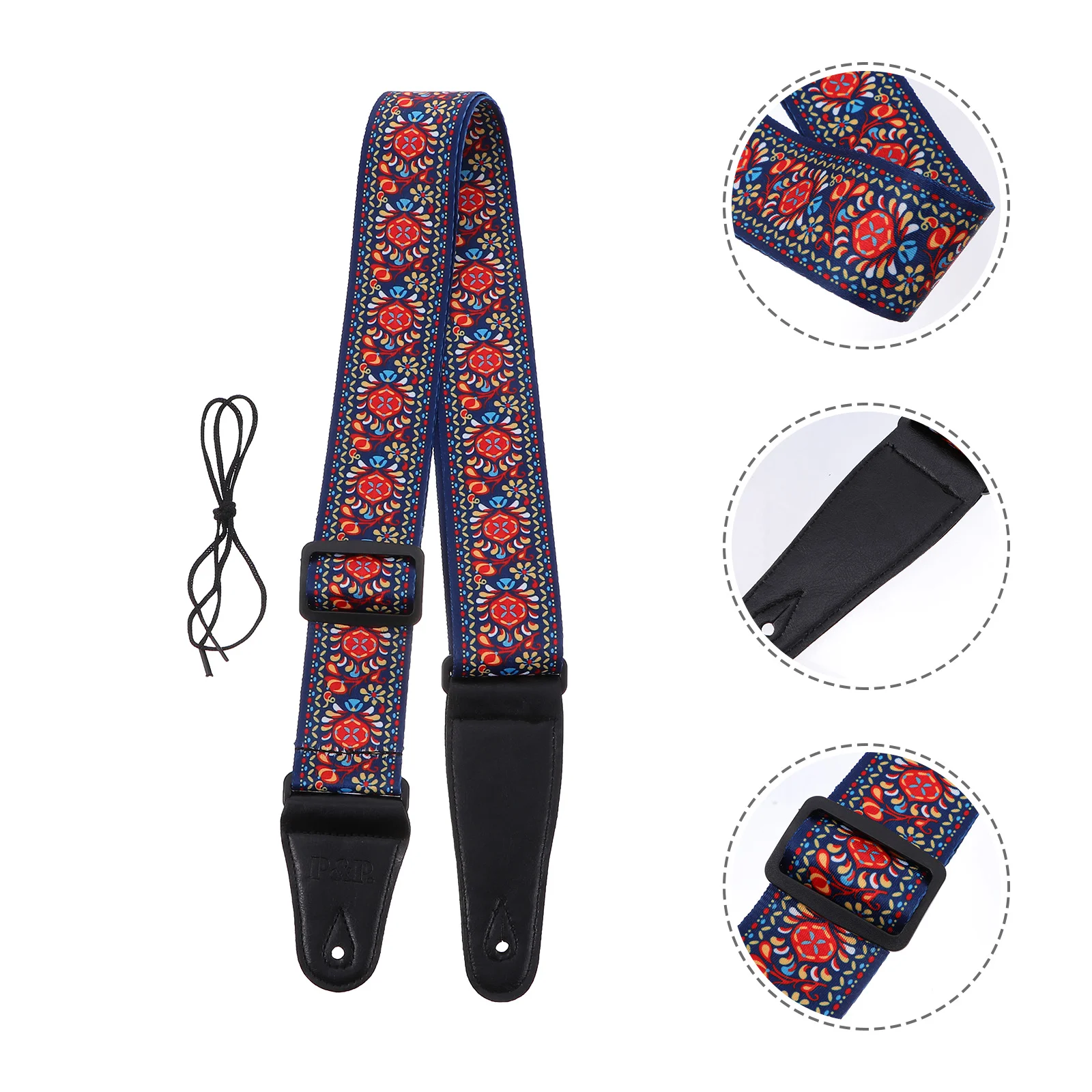 

Регулируемый ремешок для гитары красивый ремешок для гитары с кожаными концами (красочный)