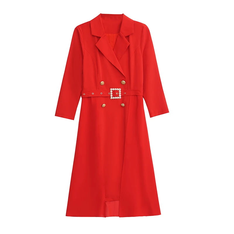 

Women's Chiffon Solid Color Dress 2021 Spring Summer New Korean Style Fat mm Fashion Suit Collar Slim Dress Elegant Chic Dresses