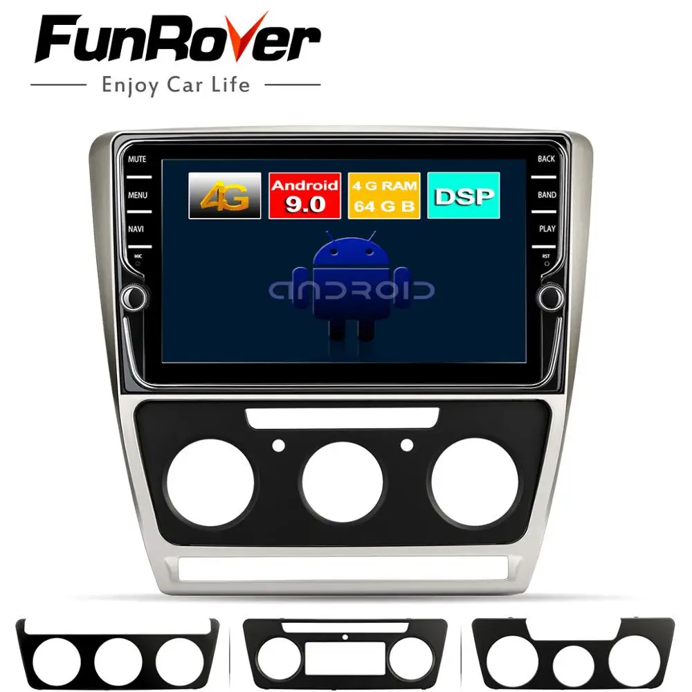 Funrover 8 ядерный android 9,0 2 din автомобильный dvd мультимедиа для Skoda Octavia 2008-2013 A 5 A5 Yeti Fabia gps навигация Разделенный экран