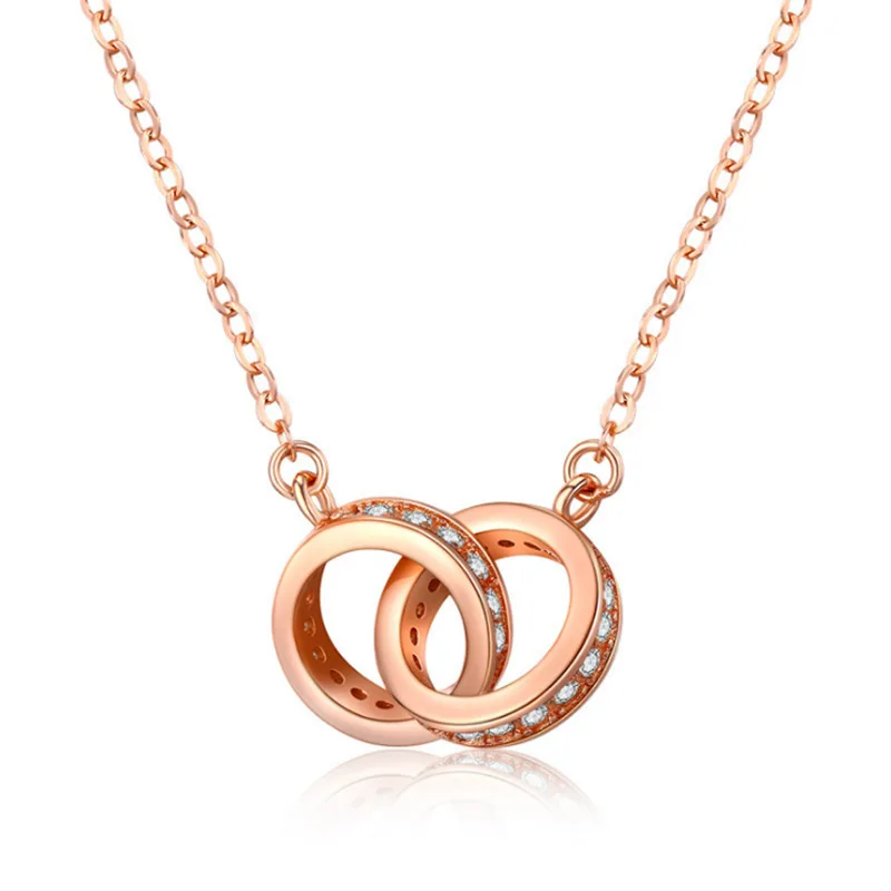 

Collana di lusso da donna Collana a doppio anello da donna Collana a clavicola di alta qualità Regalo di San Valentino