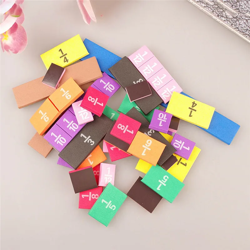 

51pcs Magnetic Rainbow Fraction Tiles Early Educational Math Toys Kids Learning Educational Toy Montessori Kids Math Baby Toy