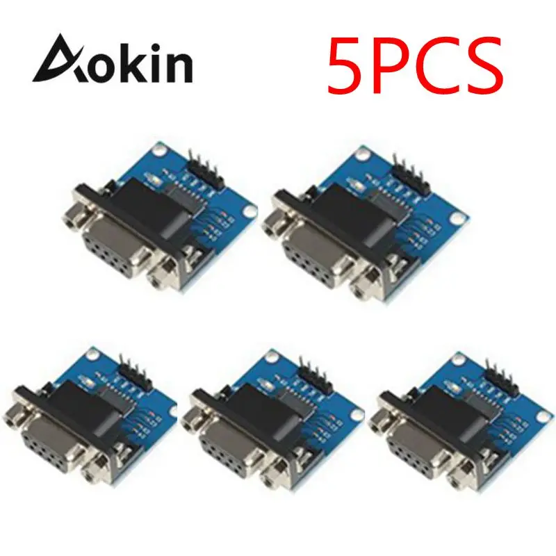 

Aokin 5PCS MAX3232 Root Module Connector Chip RS232 to TTL Female Serial Port DB9 Converter Board Fit Equipment Upgrade Like DVD