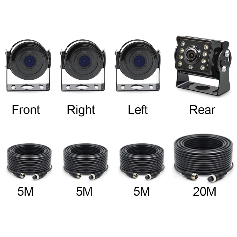 HD AHD 1920*1080P 10,1 дюймов Автомобильный MP4 MP5 грузовик фургон Автобус DVR Запись видео монитор с 4CH AHD Передняя Задняя Левая Правая камера