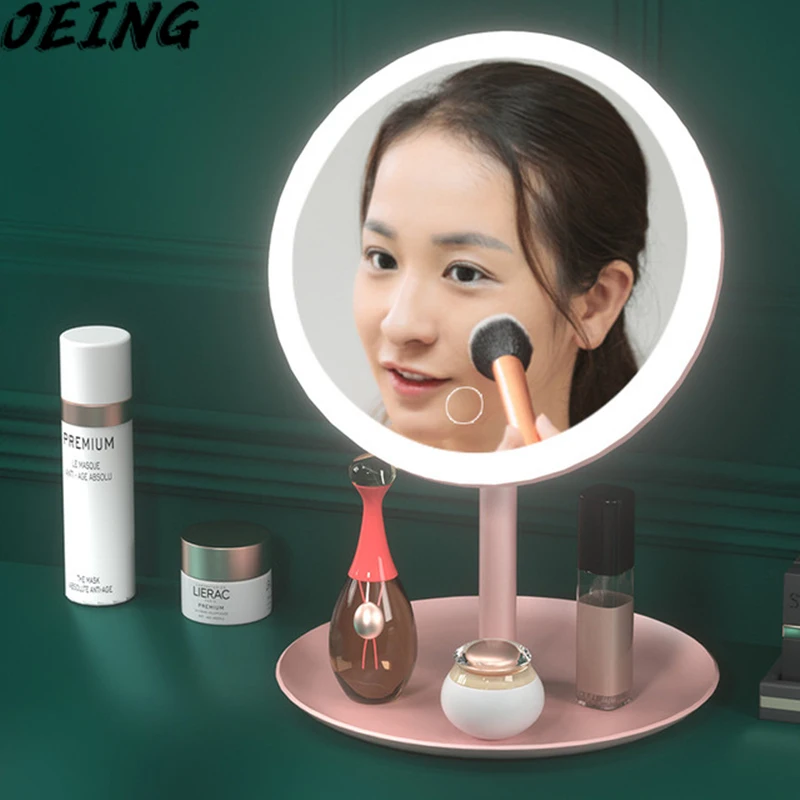 

LED Makeup Mirror Female Student Dormitory Beauty Mirror With Lamp Desktop Fill Light Mirror Portable Folding Vanity Mirror
