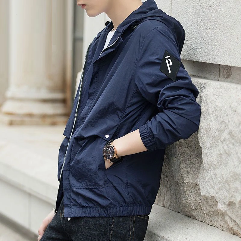 Осень 2019 мужские куртки ветровка куртка пальто мужская с капюшоном воротник