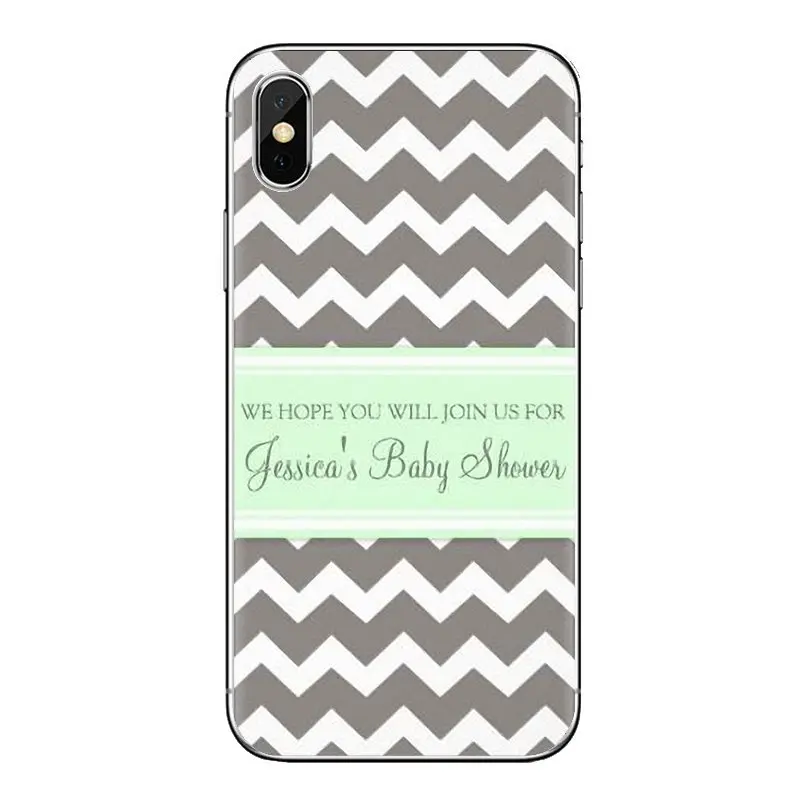 Gray And Mint Green Chevron Transparent Soft Cases Covers For iPod Touch Apple iPhone 4 4S 5 5S SE 5C 6 6S 7 8 X XR XS Plus MAX |