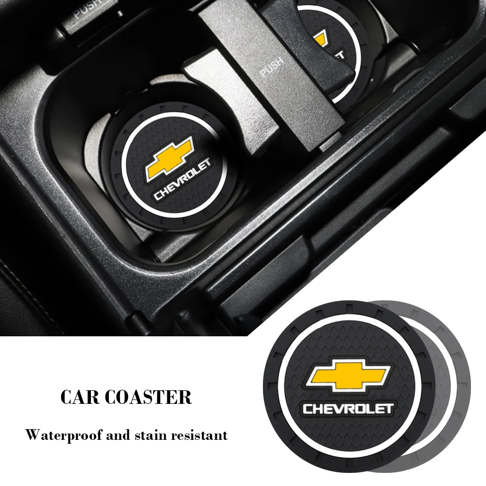 

2pcs Car Coaster Water Cup Slot Non-Slip Mat Silica gel Pad Cup Holder Mat For Chevrolet Cruze Captiva Lacetti Spark Aveo Orland
