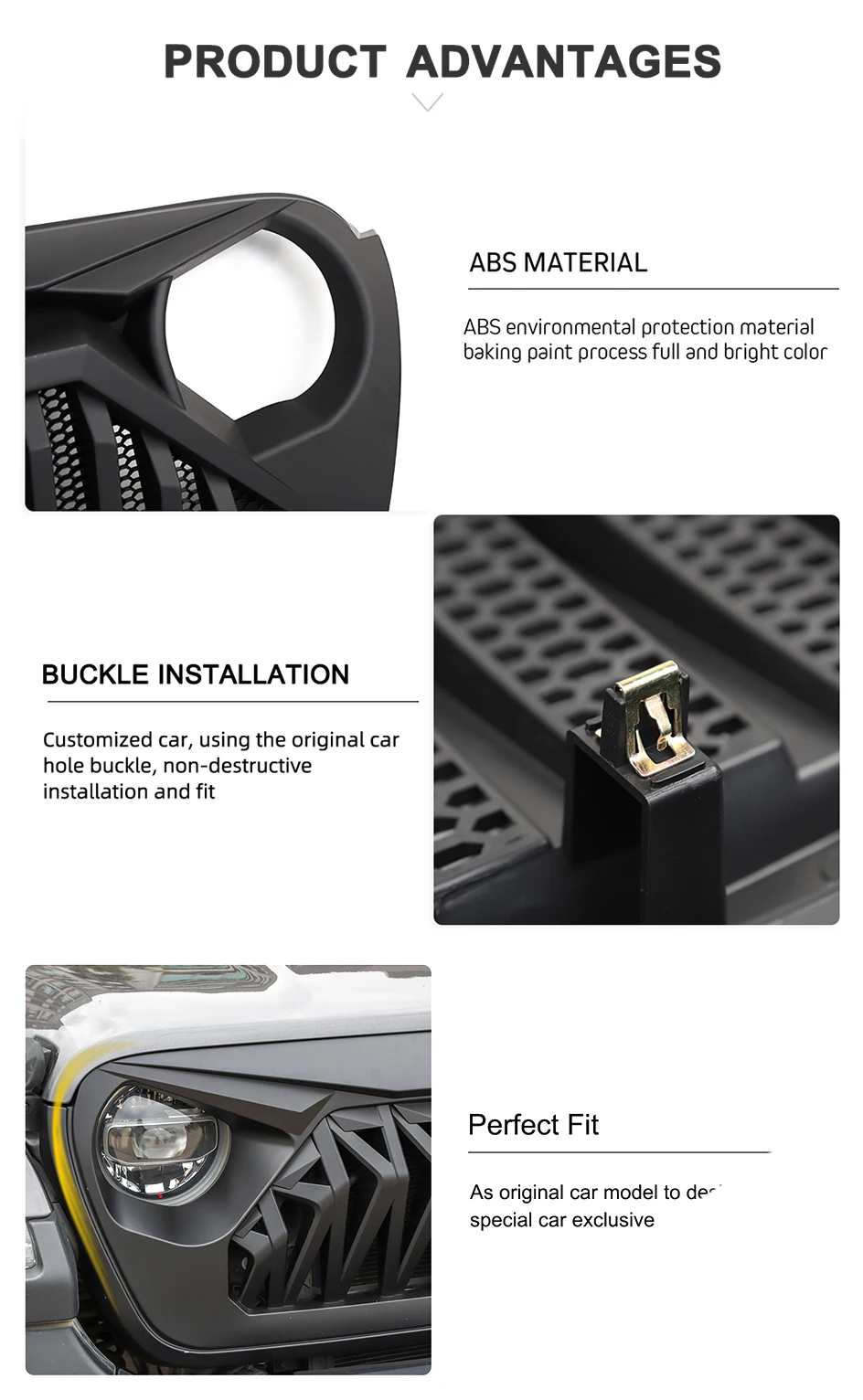 SHINEKA гоночная решетка для Jeep Wrangler JL+ Автомобильная Передняя гоночная решетка декоративная крышка для Jeep Wrangler JL модифицированные аксессуары