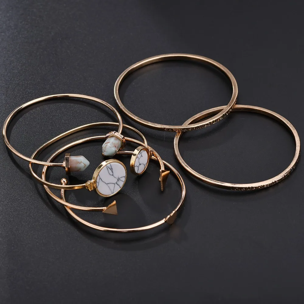 2020 6 шт. свободу Мощность треугольник узел браслет Набор Винтаж стекируемые