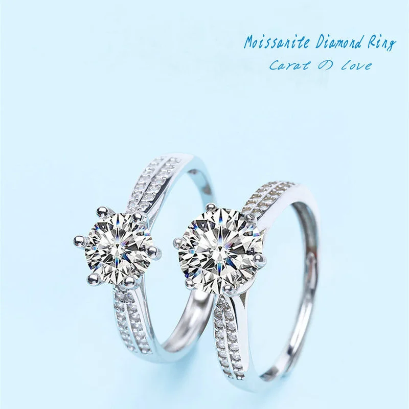 

Кольцо карат муассанит из стерлингового серебра с муассанитом, кольцо с бриллиантом из муассанита, настоящие драгоценные камни, ювелирные ...