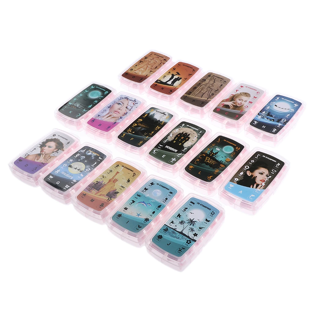 

3D Nail Art Stamper Stencil Tool Kit Variety Design Image Template Plate Set