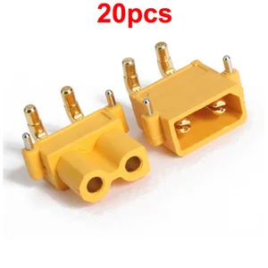 20 шт. XT30PW Модернизированный XT30 PCB специальный горизонтальный разъем, 2-жильный переходник для FPV RC аккумуляторазарядного устройстваконтроллера