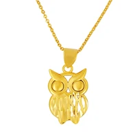 vamoosy 24k gold necklace owl pendant fashion clavicle 45cm link chain choker necklaces for women wedding jewelry collares gifts