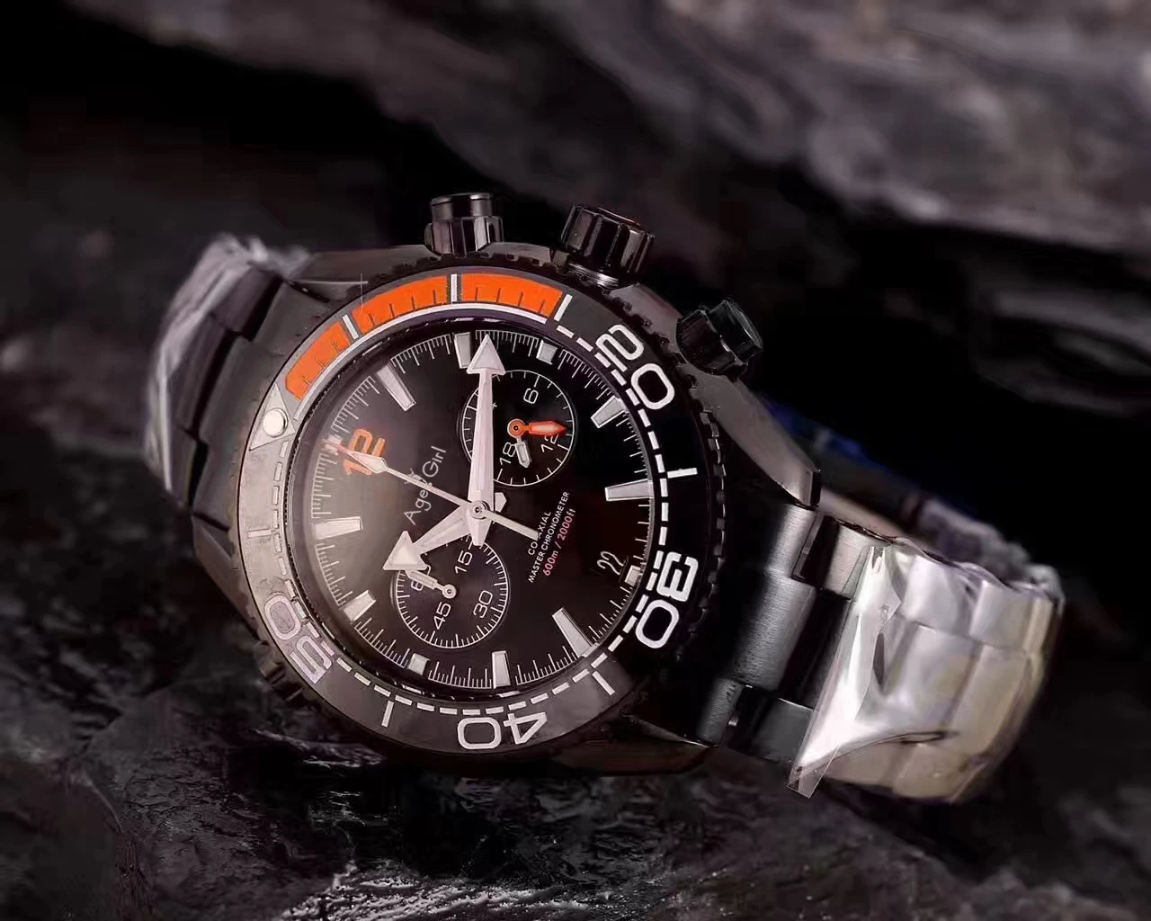 

Luxury New 007 Men Watch Ceramic Stainless Steel Full Black Blue Chronograph Sapphire Stopwatch Limited Watches Canvas